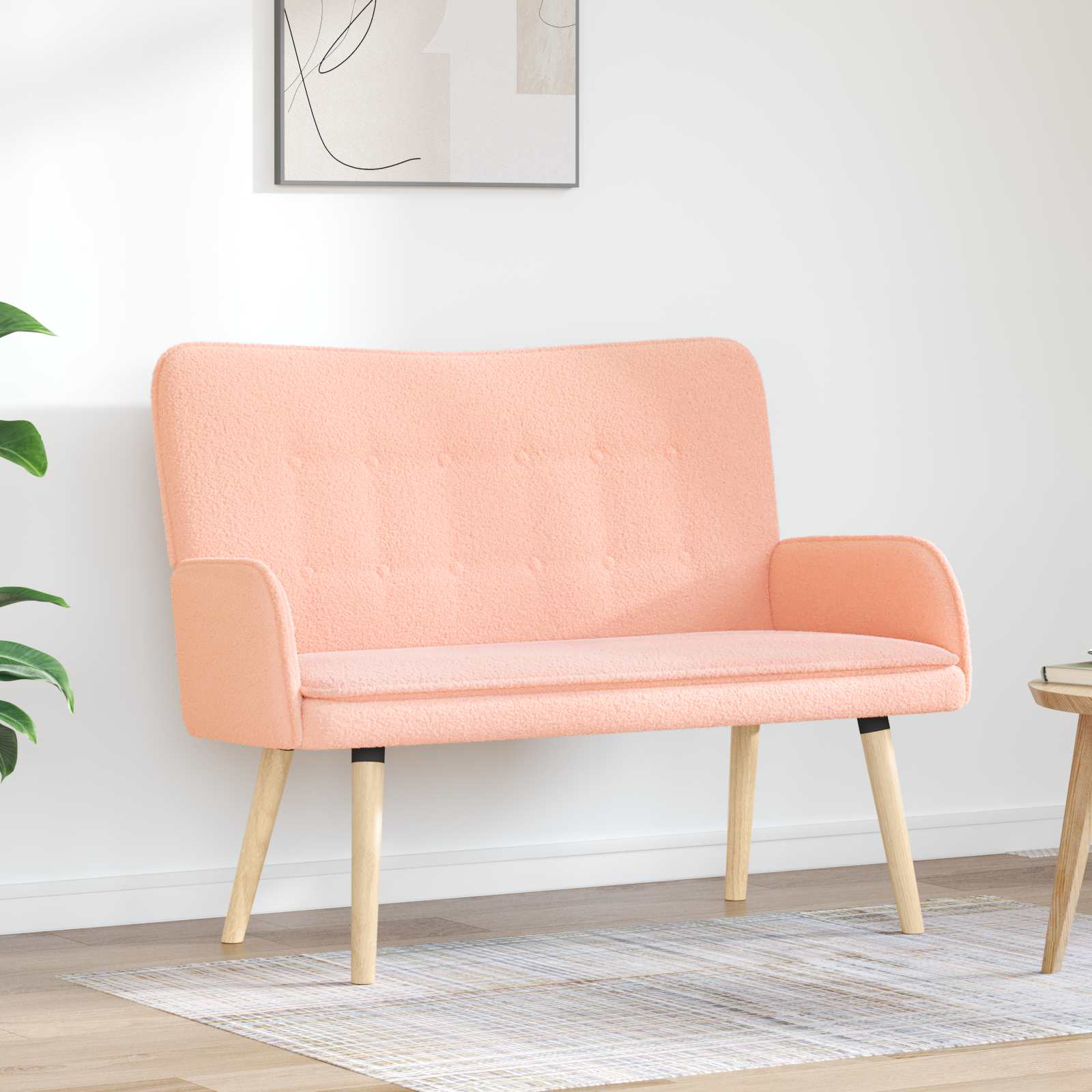2-Zits Sofa Roze 115 x 61 x 87 cm Bouclé – afbeelding 1