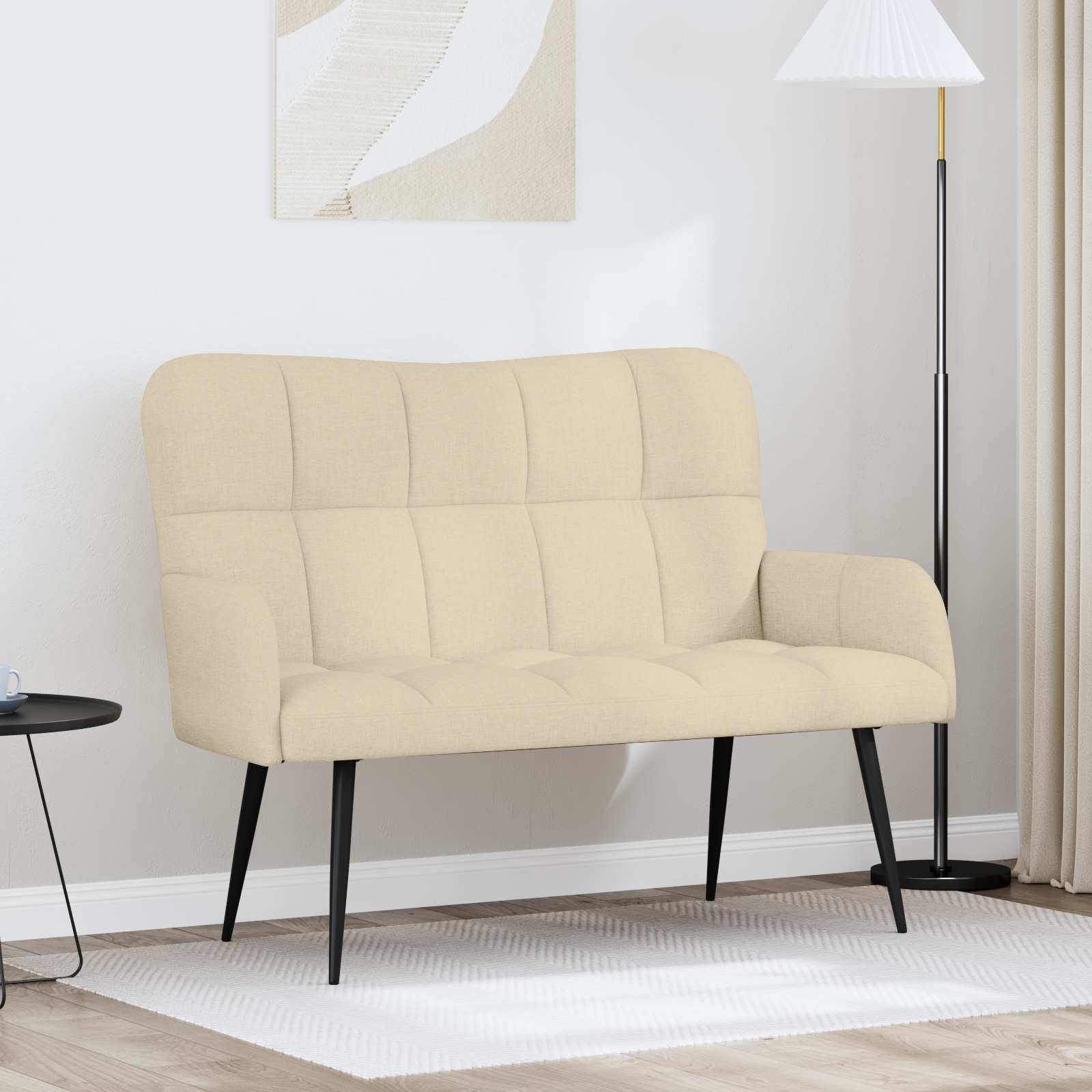 Twee Persoons Sofa Crème 115 x 61 x 87 cm Stof – afbeelding 1