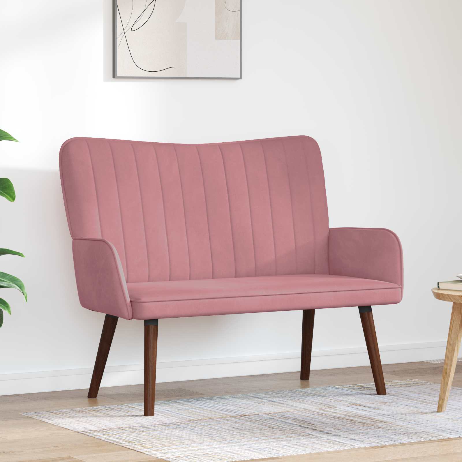 Twee Persoons Sofa Roze 115 x 61 x 87 cm Fluweel