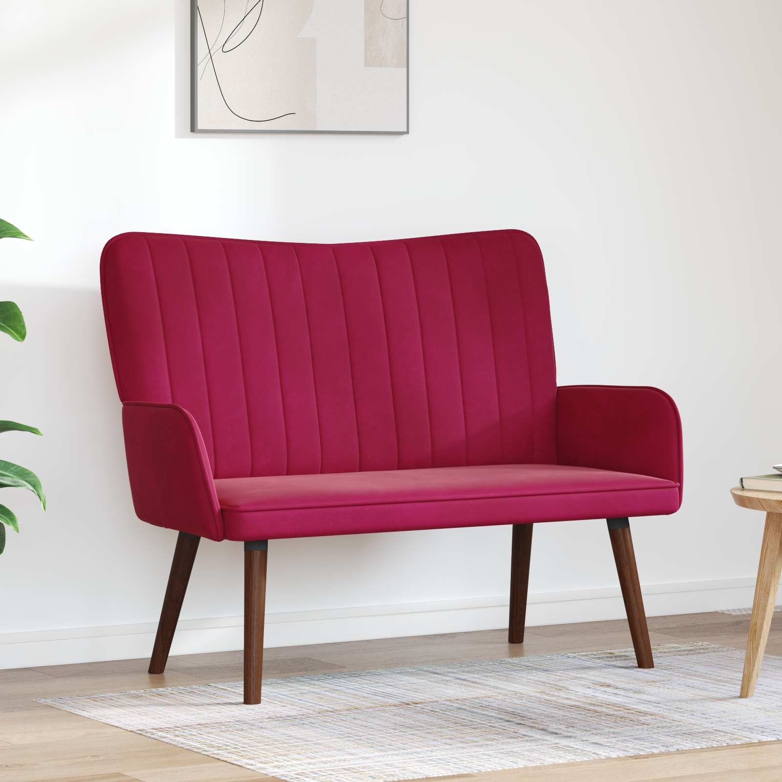 Twee Persoons Sofa Wijnrood 115 x 61 x 87 cm Fluweel