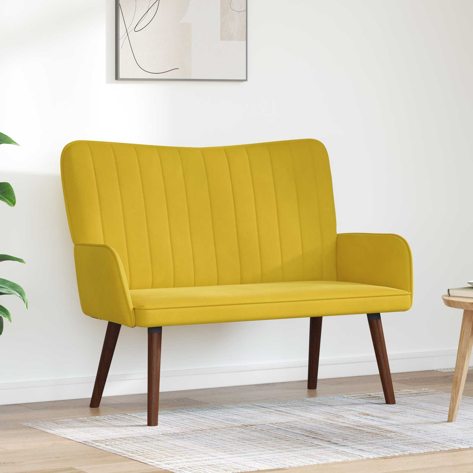 Twee Persoons Sofa Geel 115 x 61 x 87 cm Fluweel