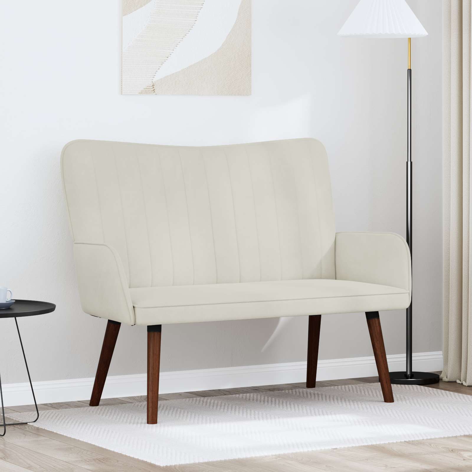 Twee Persoons Sofa Crème 115 x 61 x 87 cm Fluweel