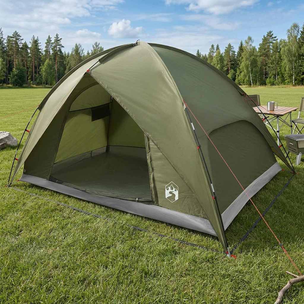 Camping Tent met Regenhoes Waterdicht Koepel Olijfgroen
