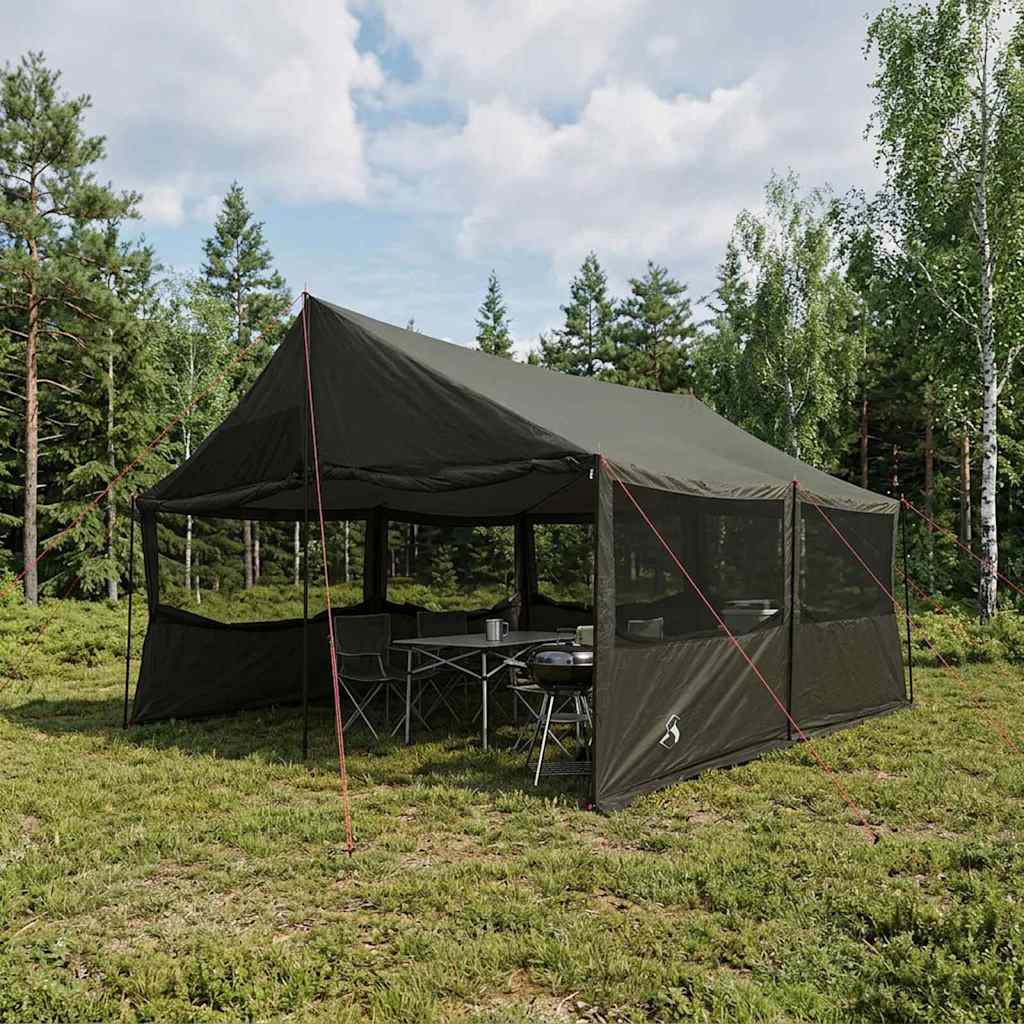 Gezinstent Bruin grijs 450 x 400 x 265 cm Polyester en staal