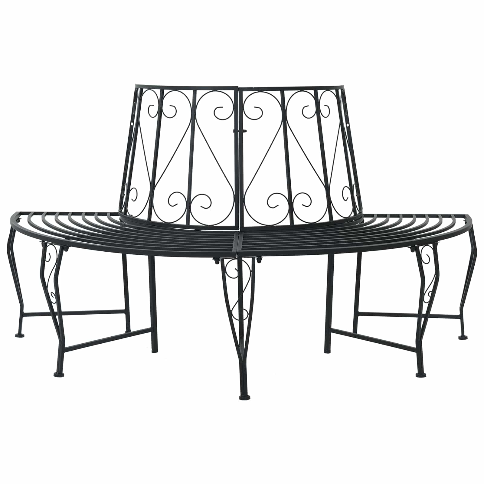 Boom bank 4-Aantal zitplaatsen 160 x 80 x 89 cm Staal Zwart – afbeelding 1