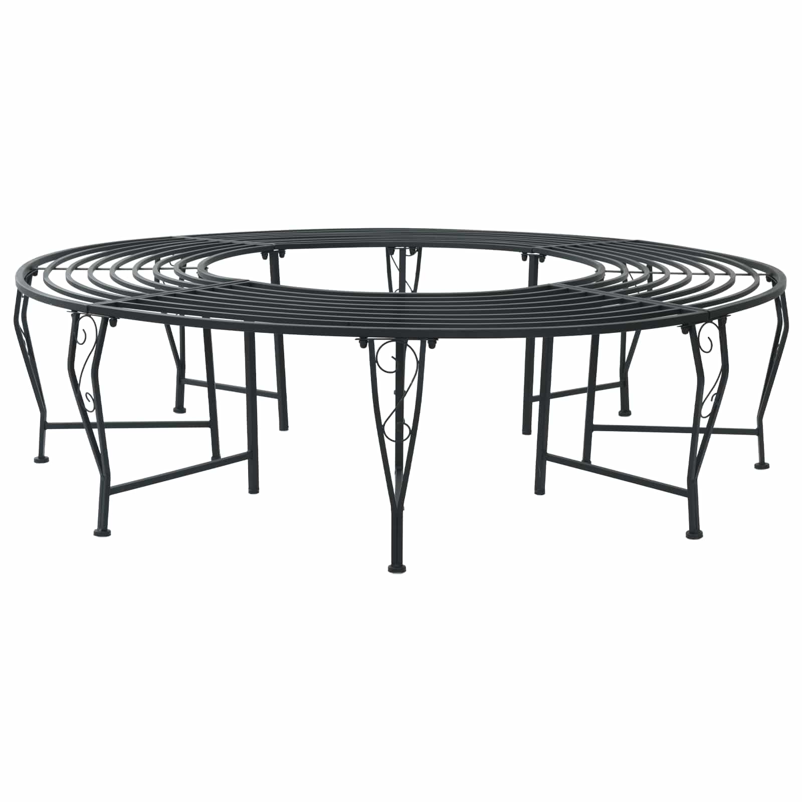 Boom bank 8-Aantal zitplaatsen Ø 160 x 44 cm Staal Zwart Rond
