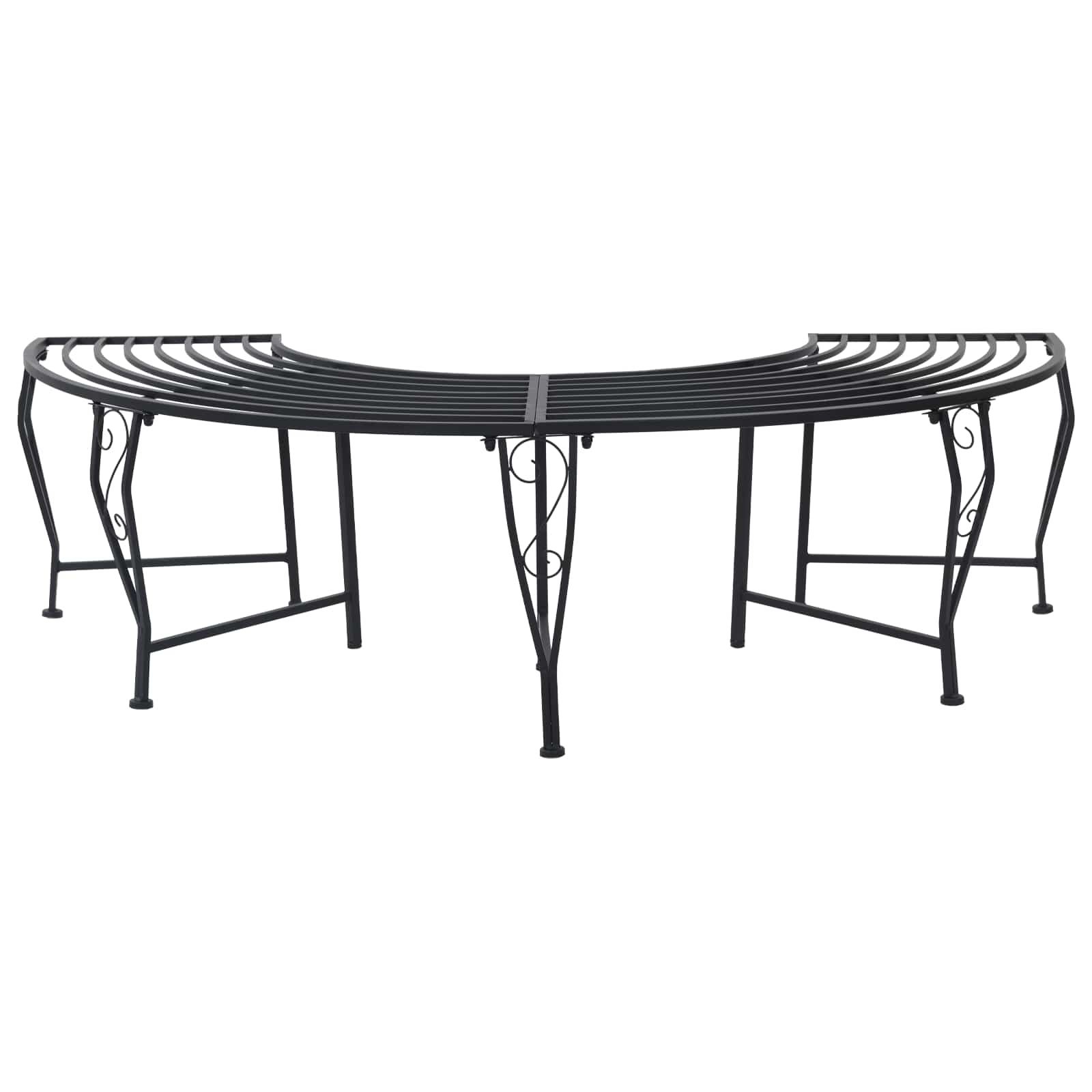 Boom bank 4-Aantal zitplaatsen 160 x 80 x 44 cm Staal Zwart – afbeelding 1