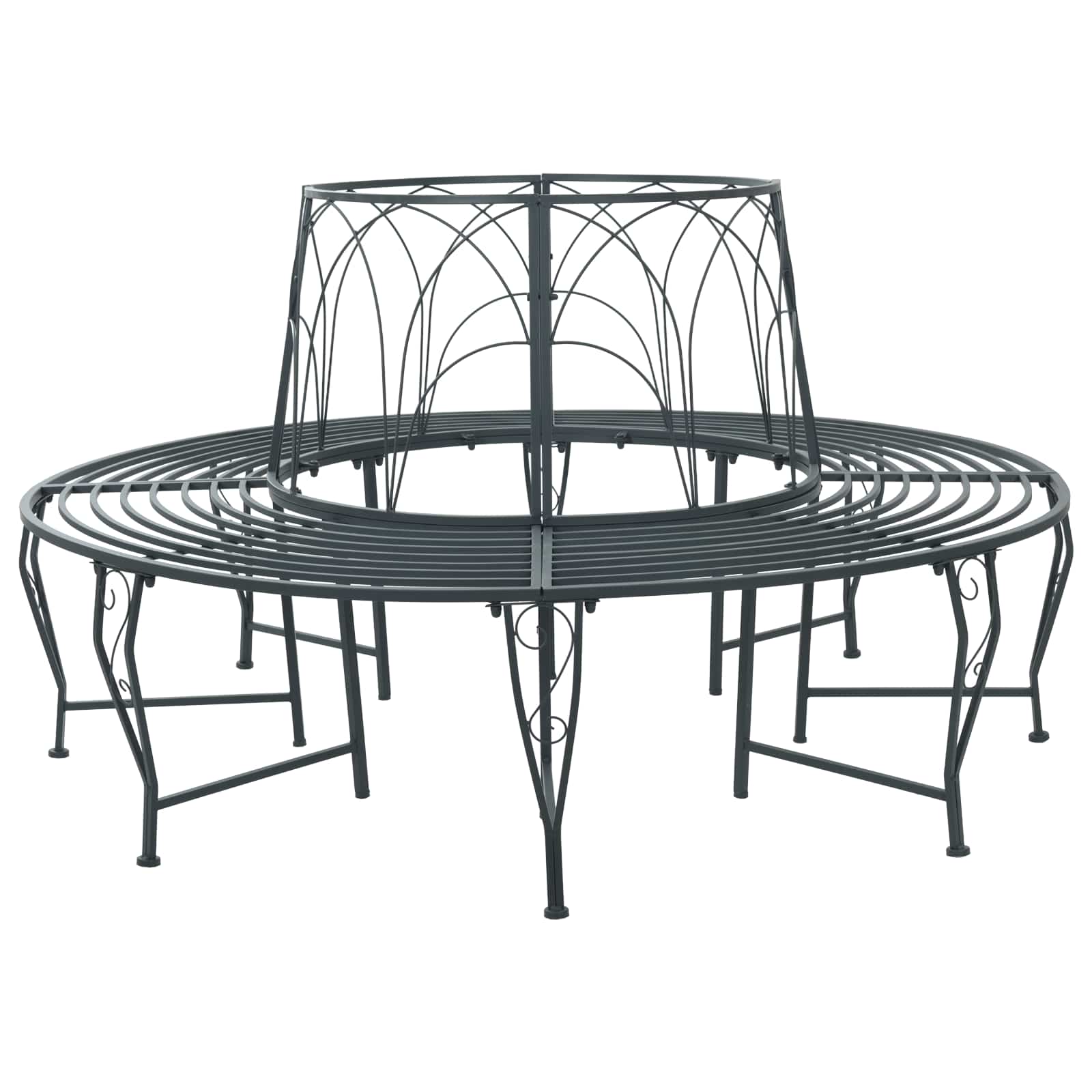 Boom bank 8-Aantal zitplaatsen Ø 160 x 89 cm Staal Zilvergrijs – afbeelding 1