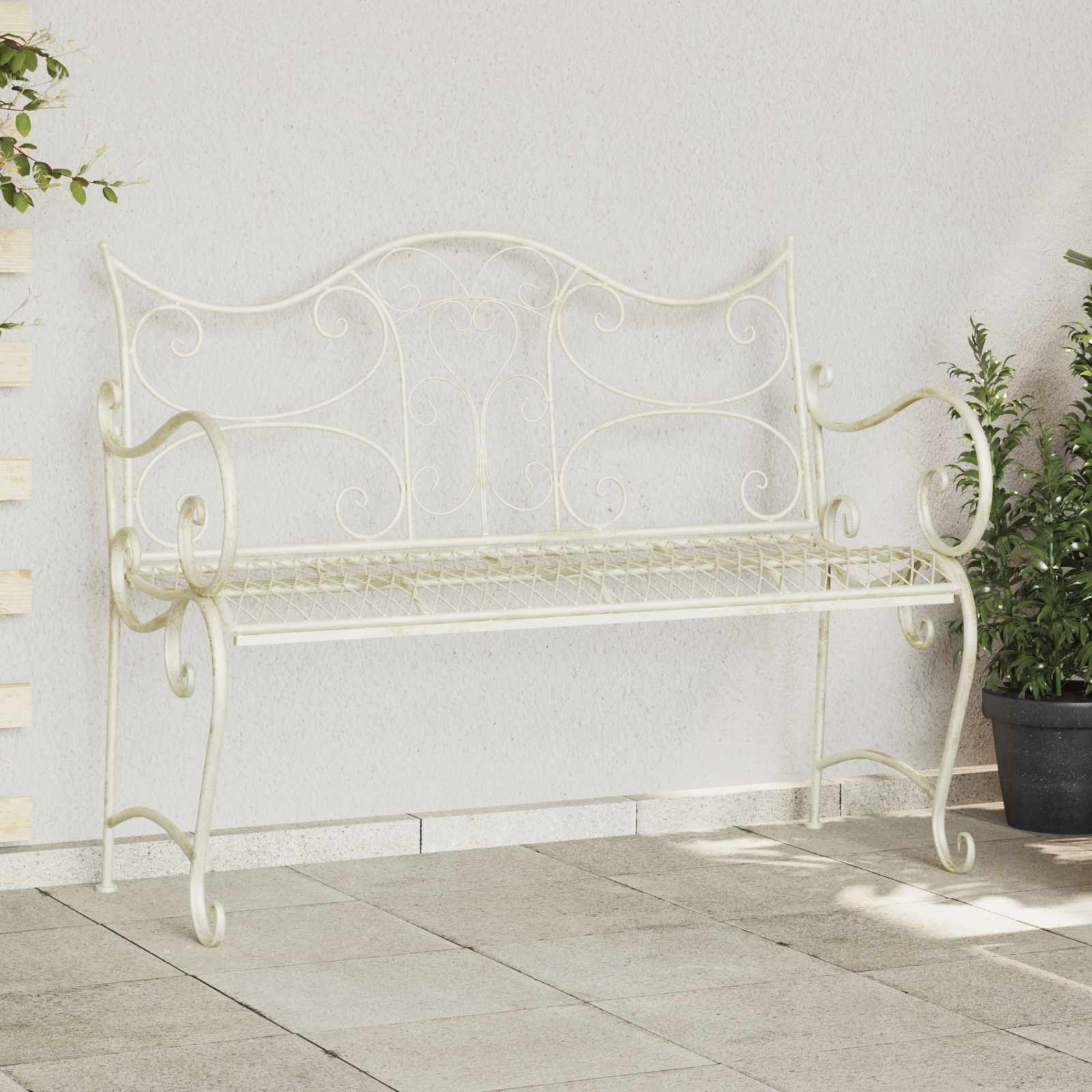 Tuinbank 2-Aantal zitplaatsen 114 x 56,5 x 90 cm Staal – afbeelding 1