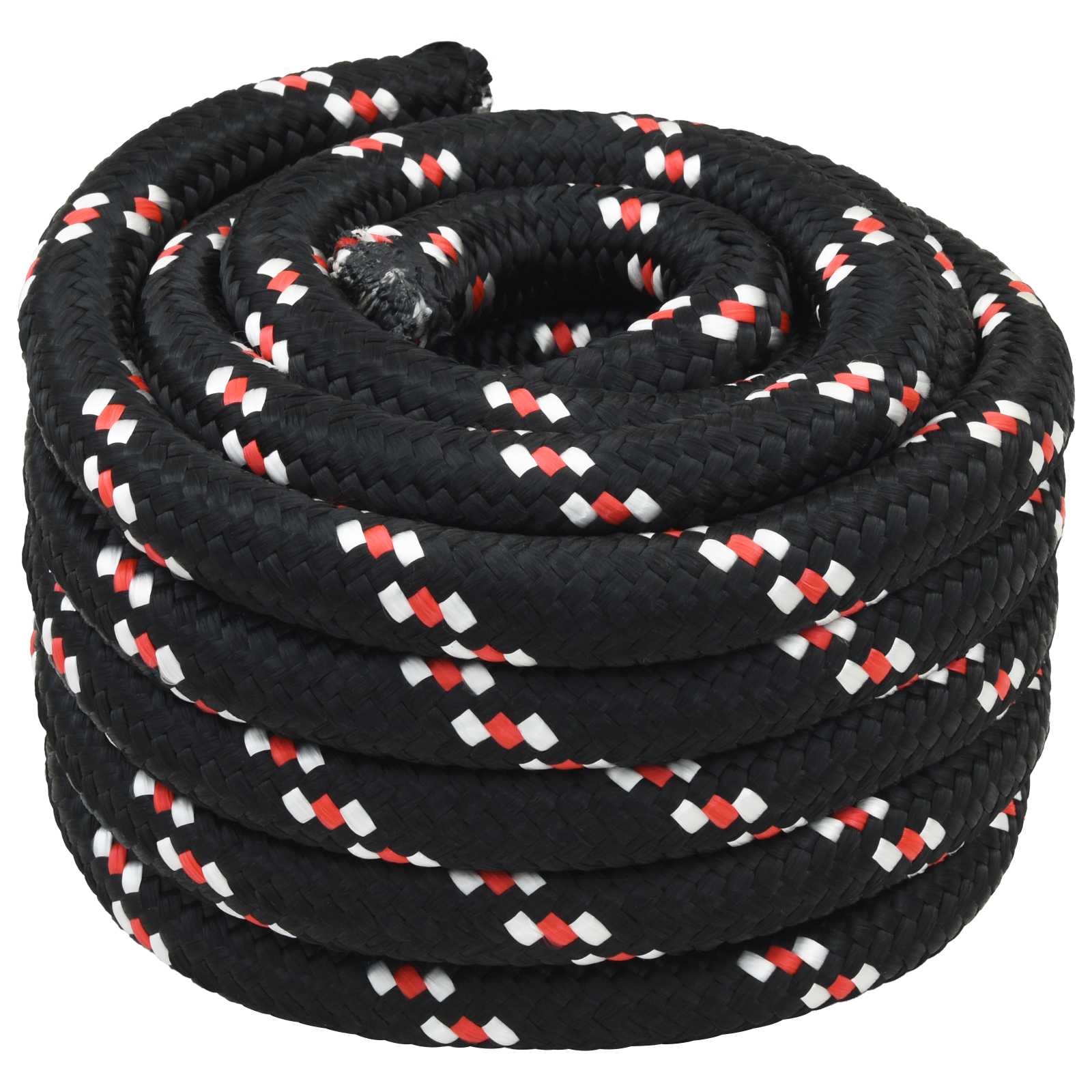 Boottouw 10 m 6 Zwart en Rood PP – afbeelding 1
