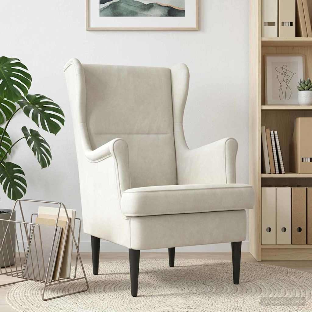 Fauteuil Crème Fluweel