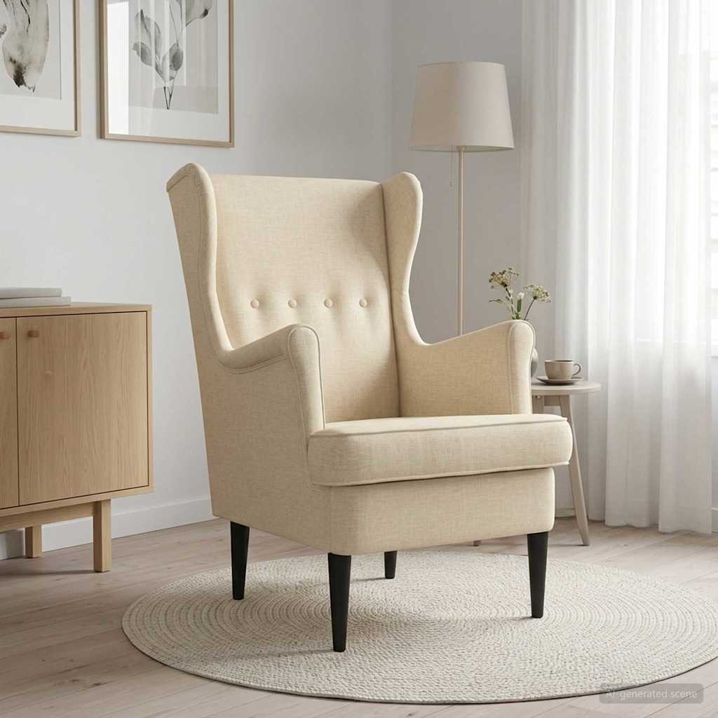 Fauteuil Crème Stof