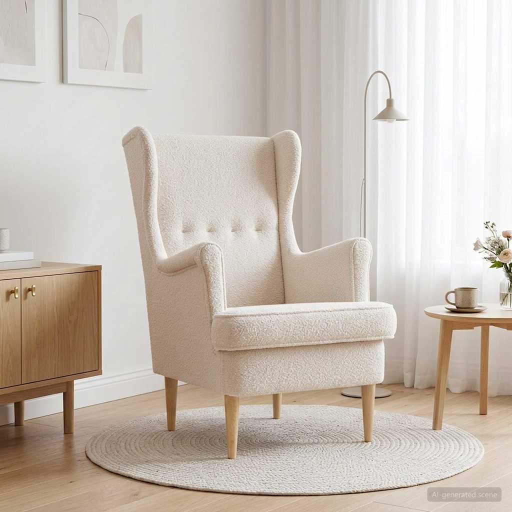 Fauteuil Crème Stof