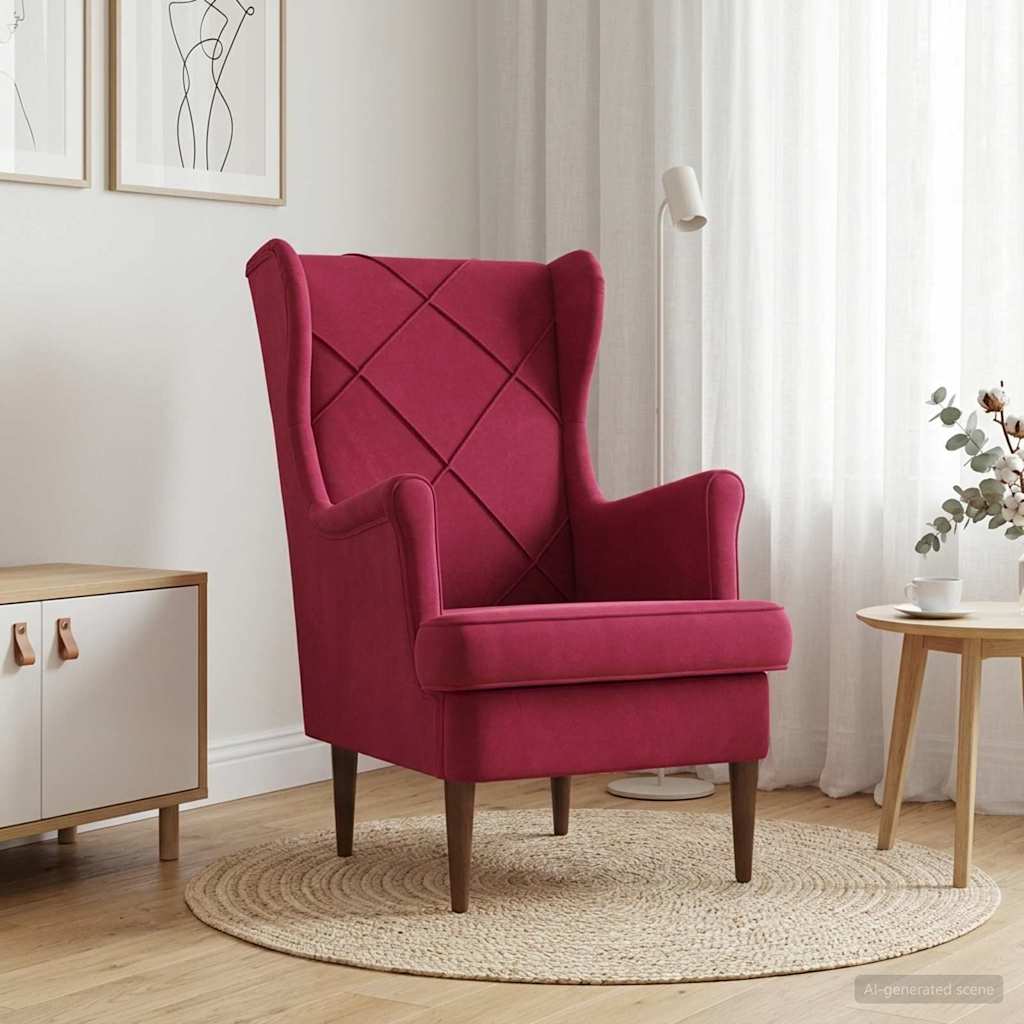 Fauteuil Wijnrood Fluweel