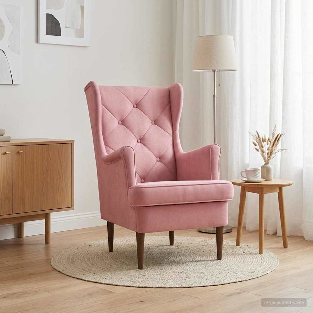 Fauteuil Roze Fluweel