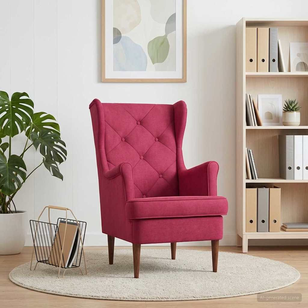 Fauteuil Wijnrood Fluweel