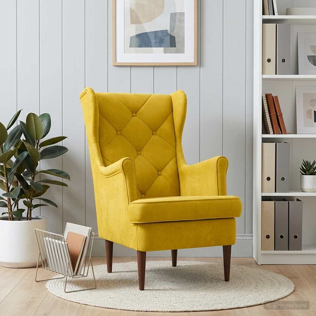 Fauteuil Geel Fluweel