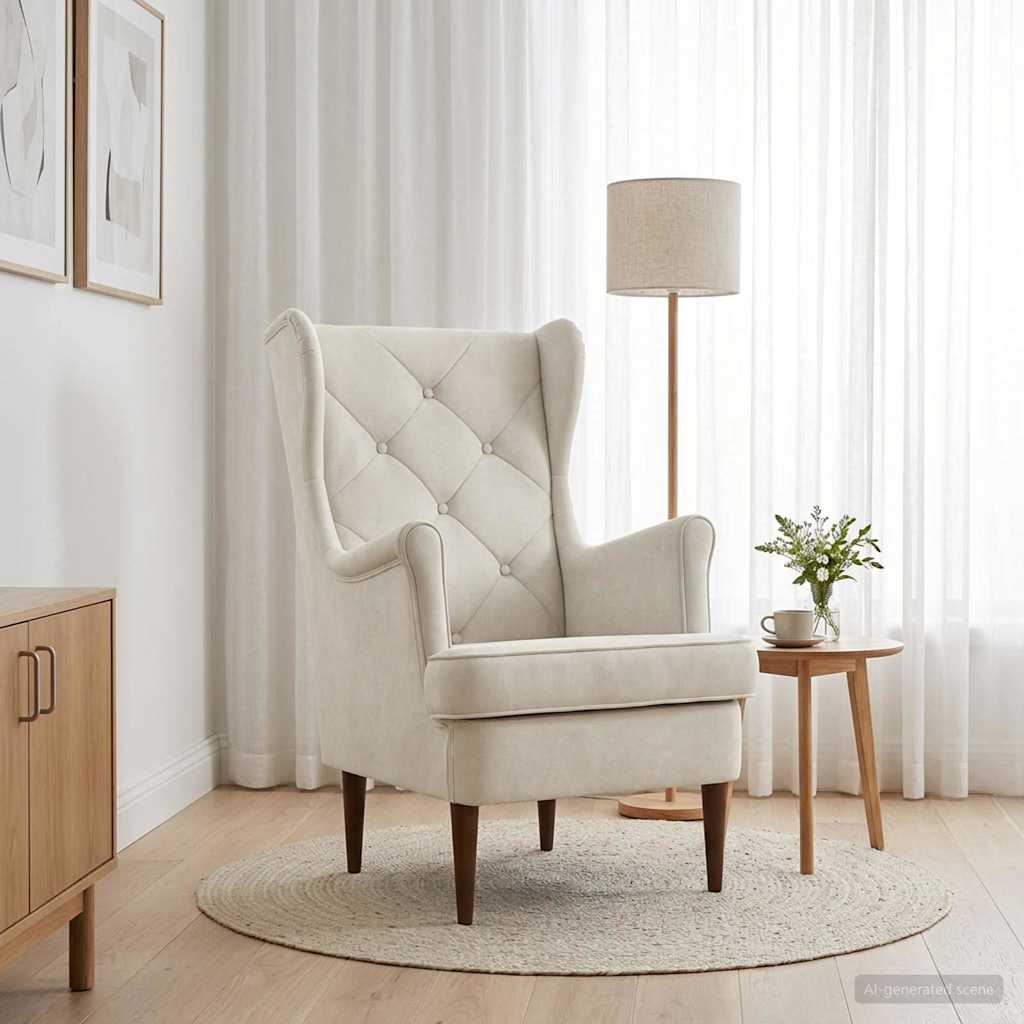 Fauteuil Crème Fluweel