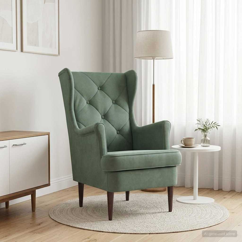 Fauteuil Zeegroen Fluweel