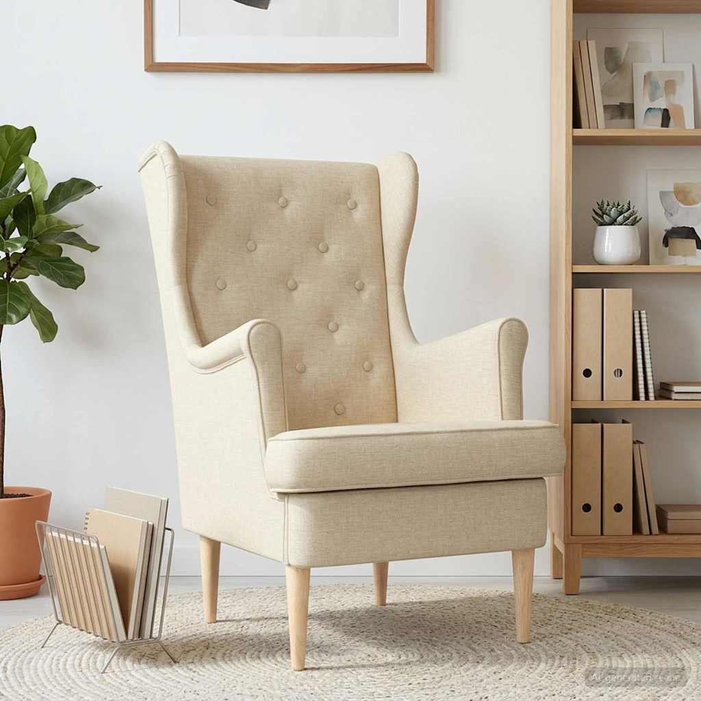 Fauteuil Crème Stof