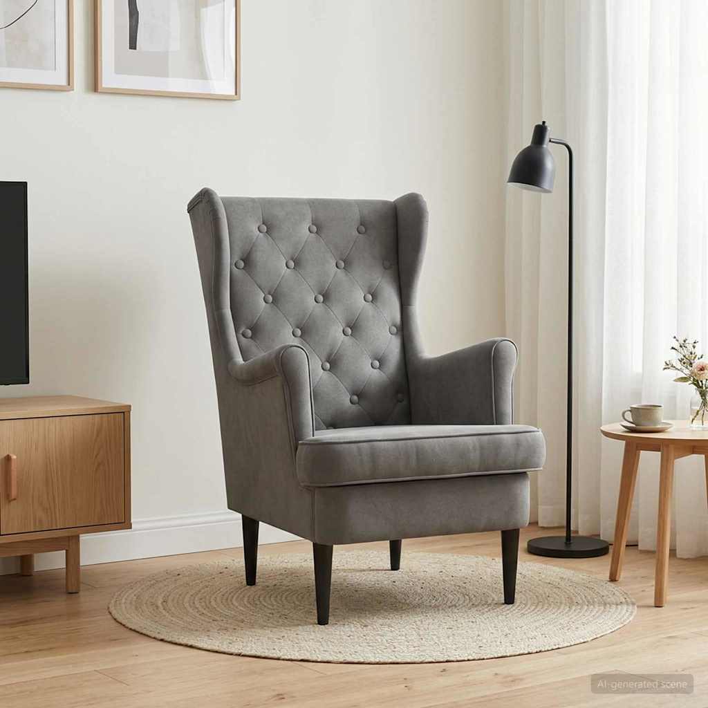 Fauteuil Donkergrijs Fluweel