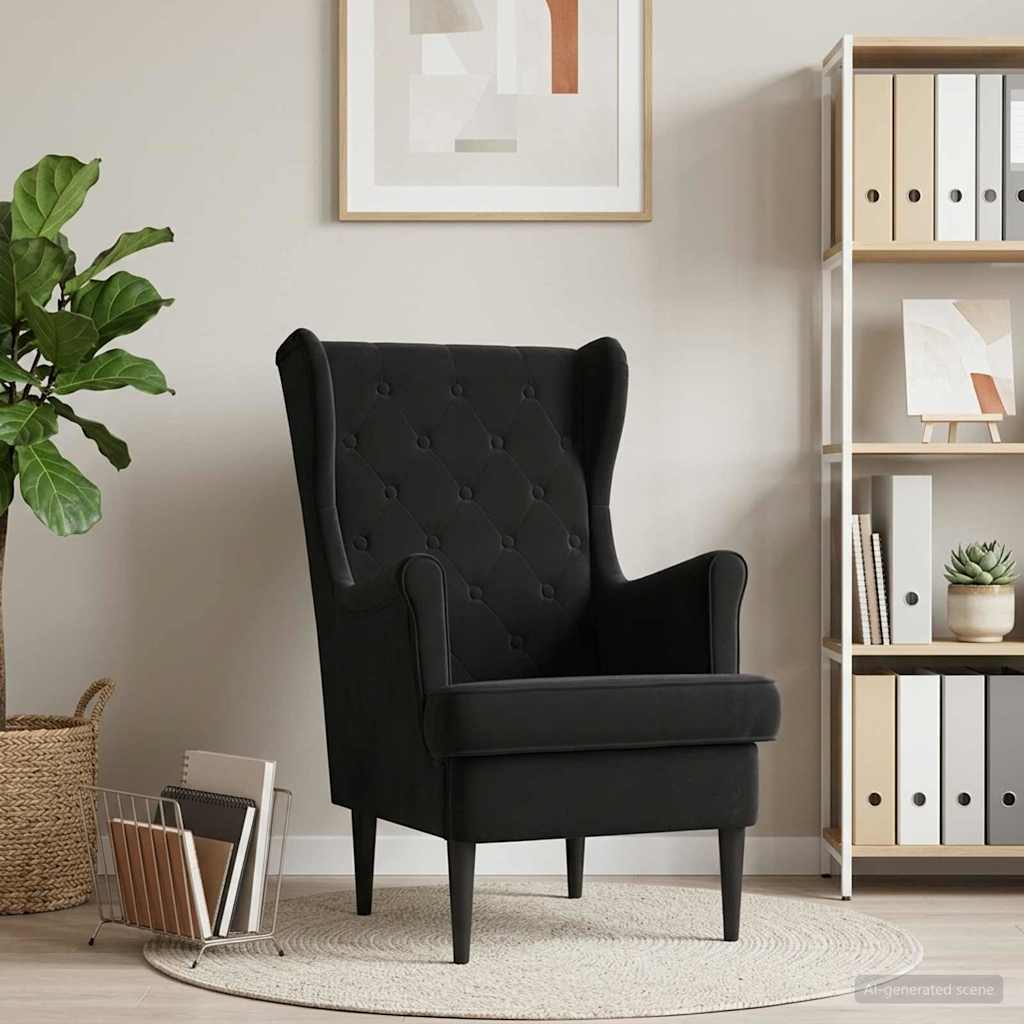 Fauteuil Zwart Fluweel