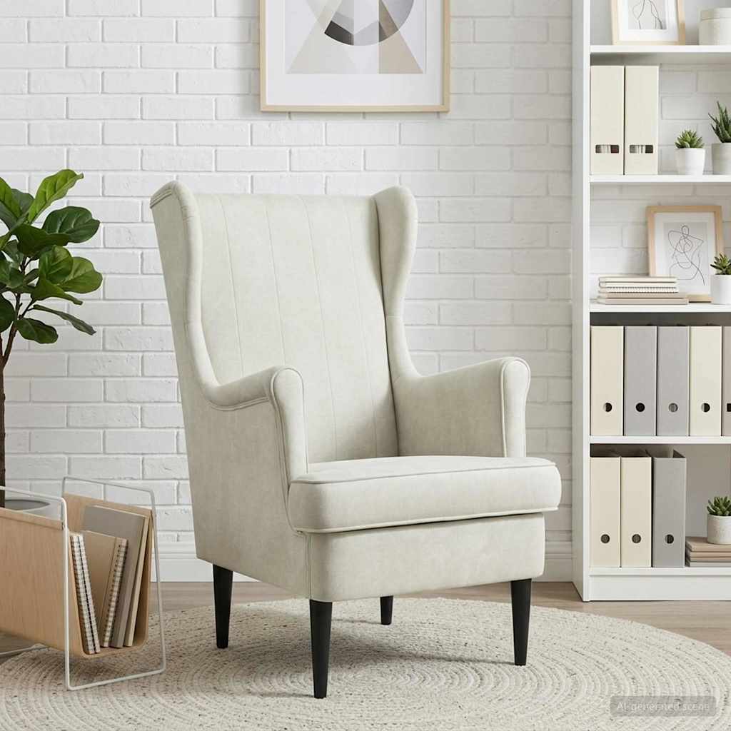 Fauteuil Crème Fluweel