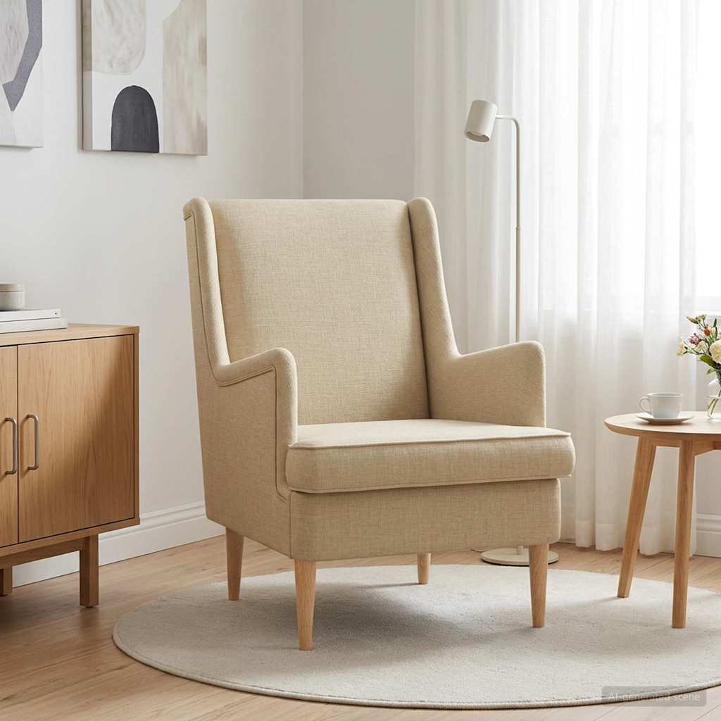 Fauteuil Crème Stof