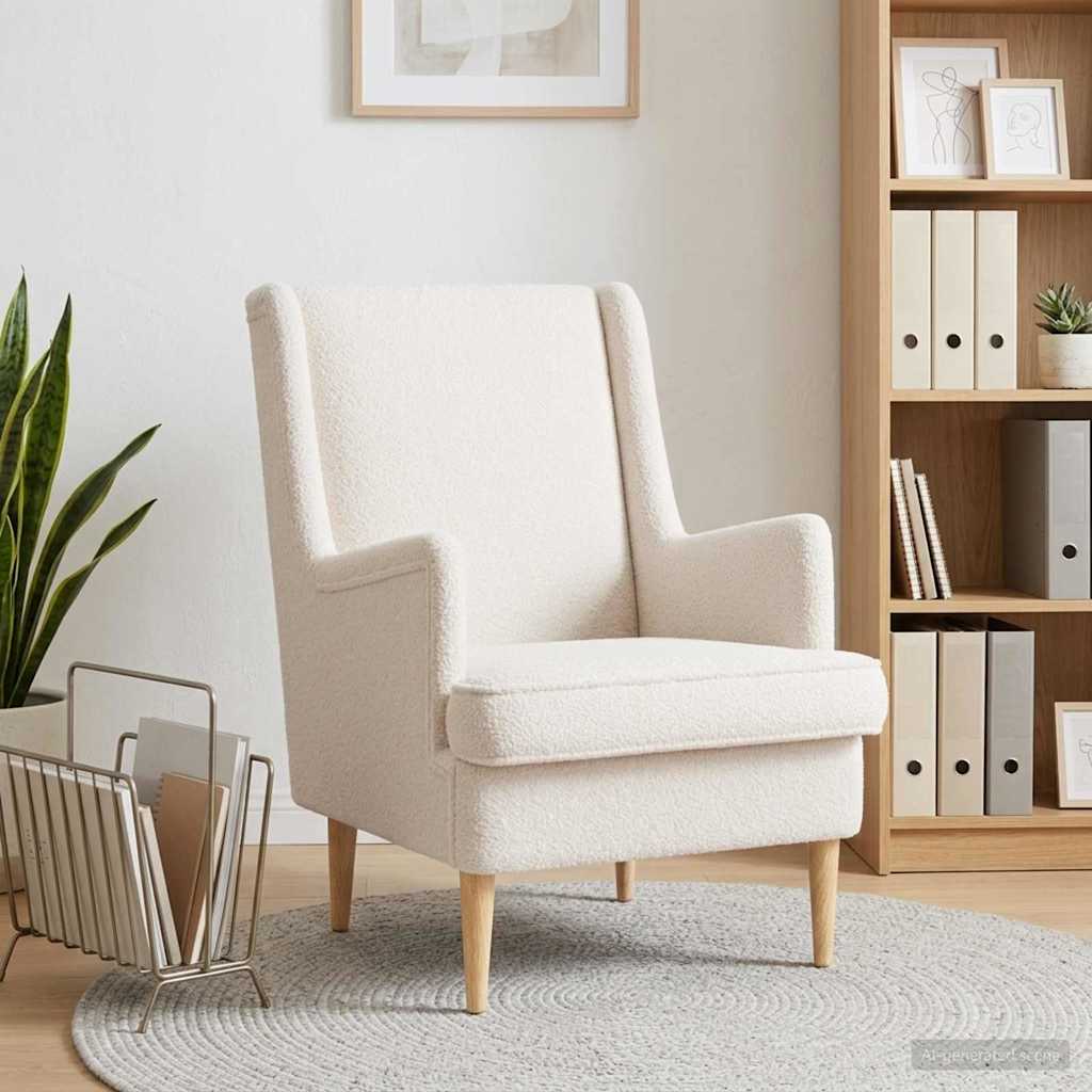 Fauteuil Crèmekleurig Schapenstof