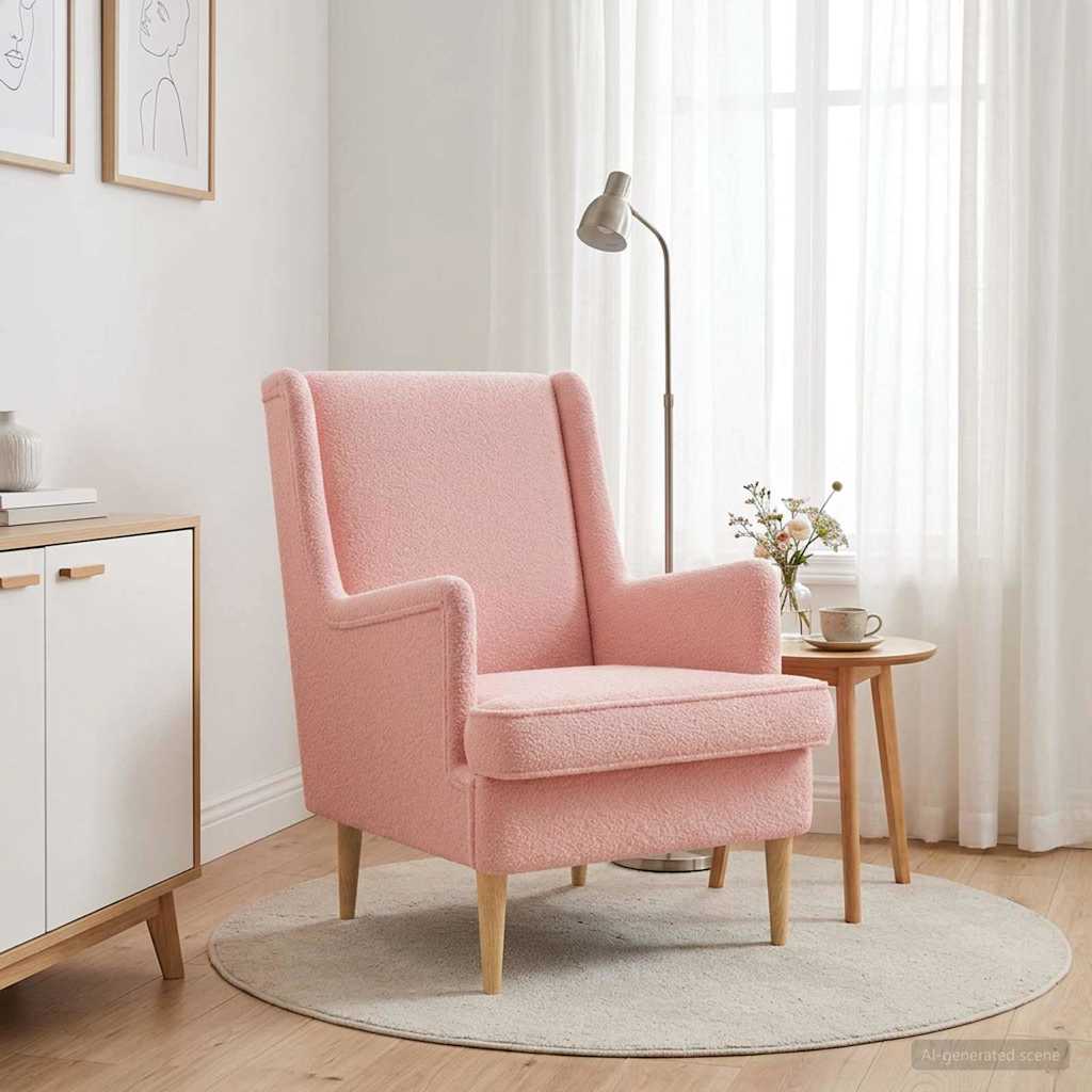 Fauteuil Roze Schapenstof