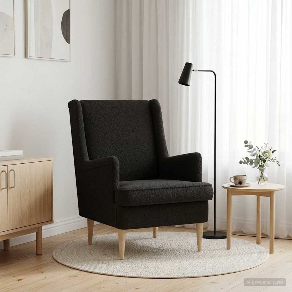 Fauteuil Zwart Schapenstof