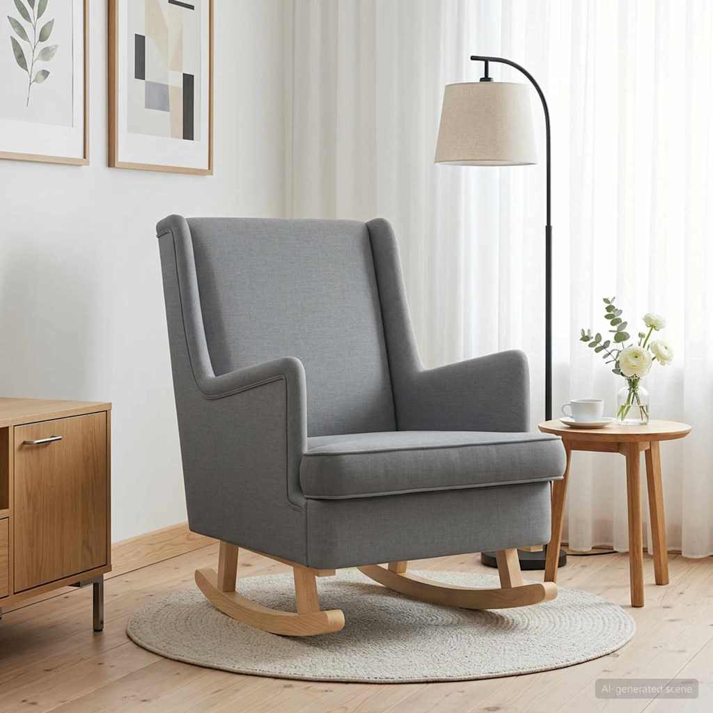 Schommelstoel Lichtgrijs 62 x 80 x 85 cm Stof