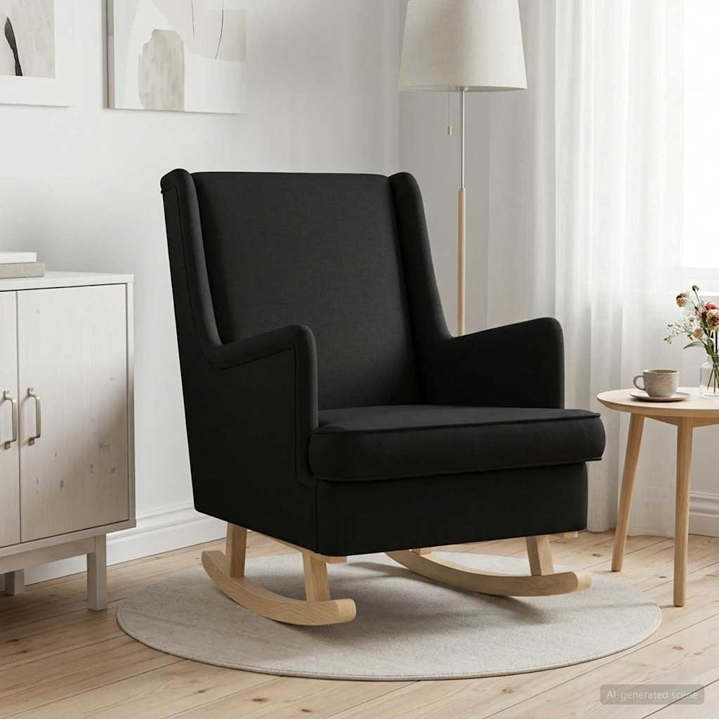 Schommelstoel Zwart 62 x 80 x 85 cm Stof