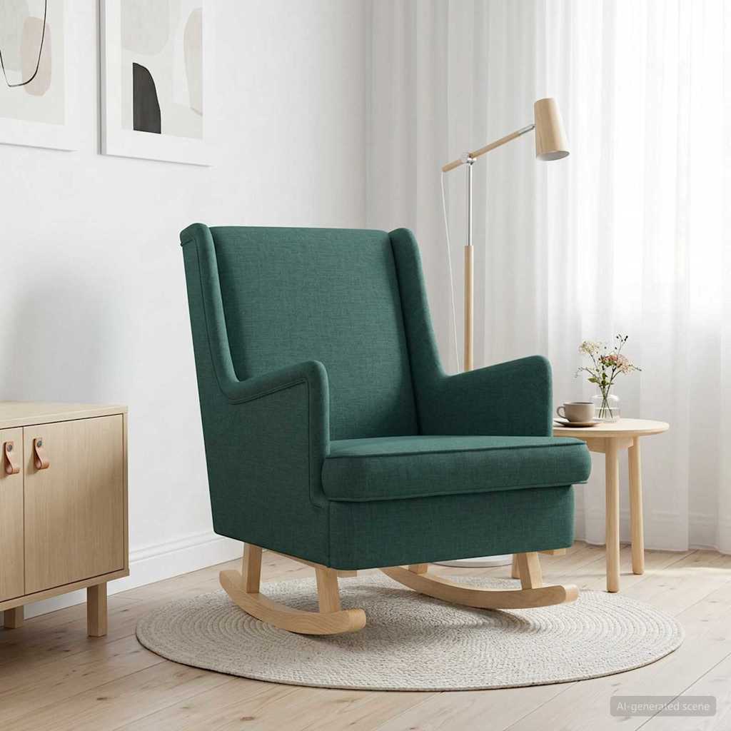 Schommelstoel Donkergroen 62 x 80 x 85 cm Stof