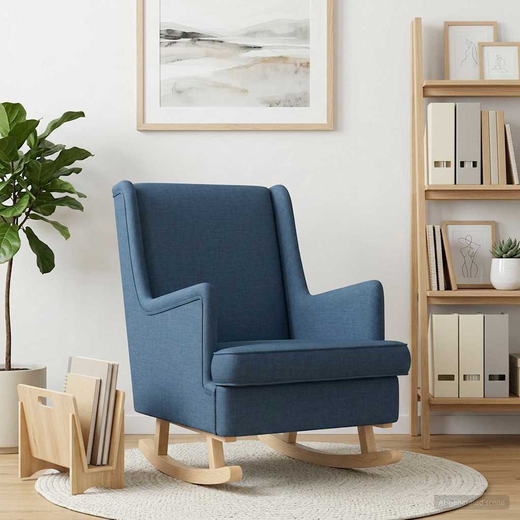 Schommelstoel Blauw 62 x 80 x 85 cm Stof – afbeelding 1
