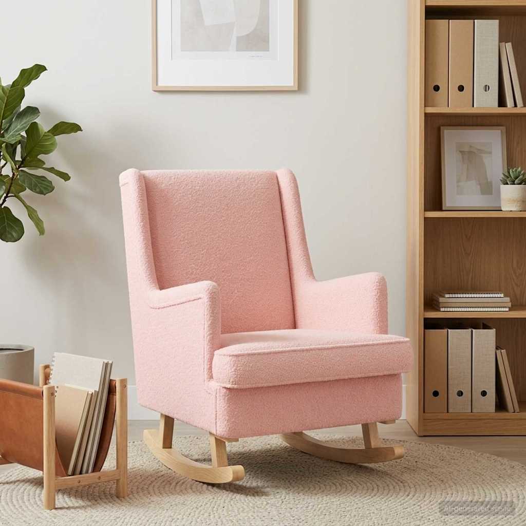 Schommelstoel Roze 62 x 80 x 85 cm Schapenstof