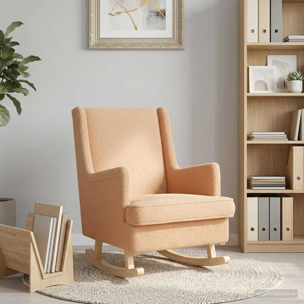 Schommelstoel Beige 62 x 80 x 85 cm Schapenstof