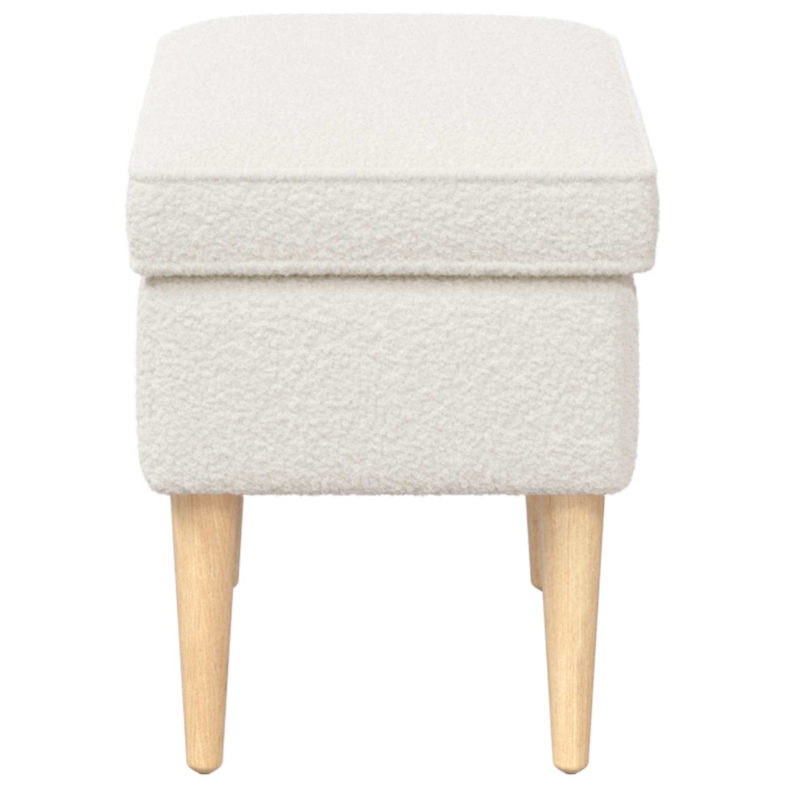 Voetenbank Crèmekleurig 55 x 35 x 41 cm Bouclé – afbeelding 4