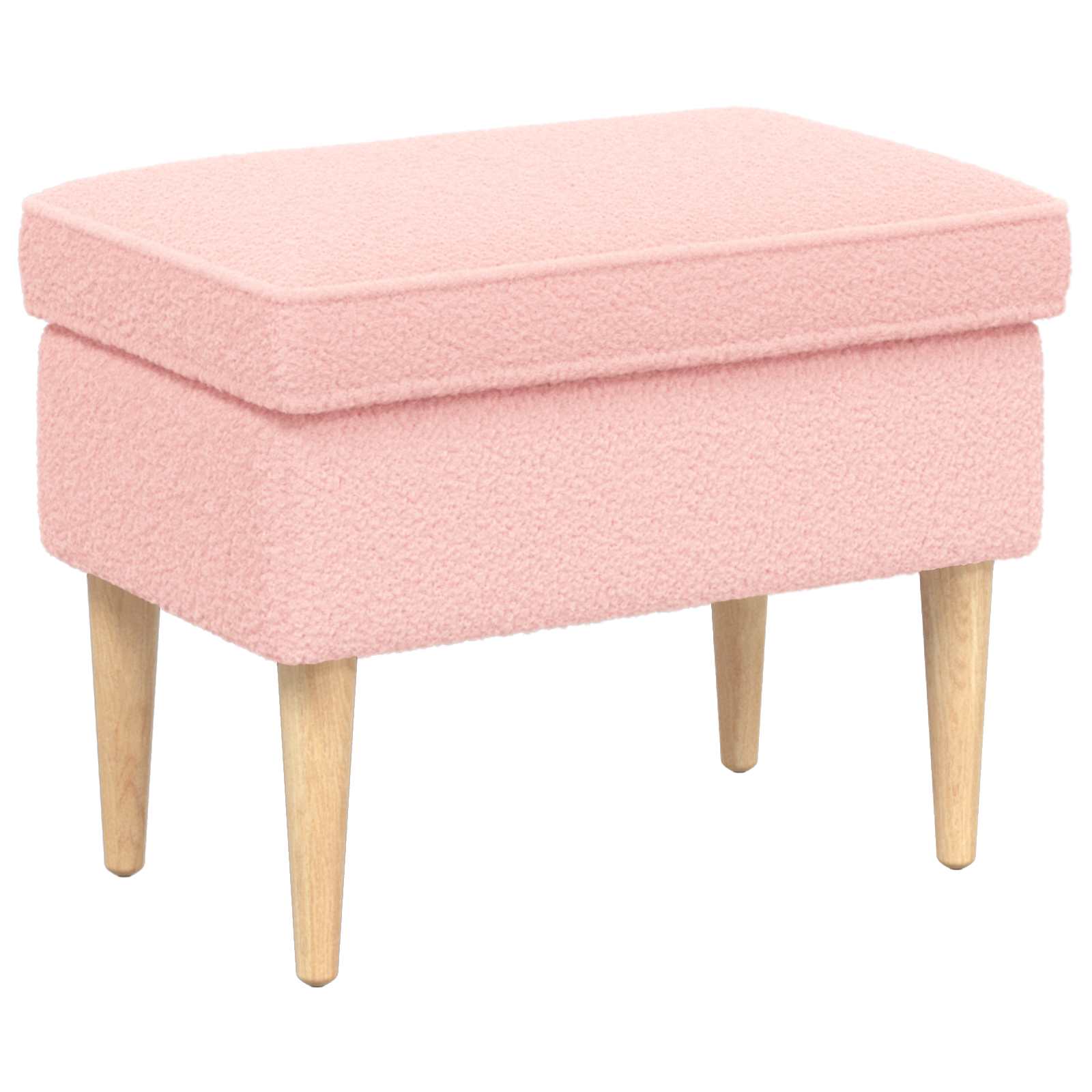 Voetenbank Roze 55 x 35 x 41 cm Bouclé – afbeelding 2