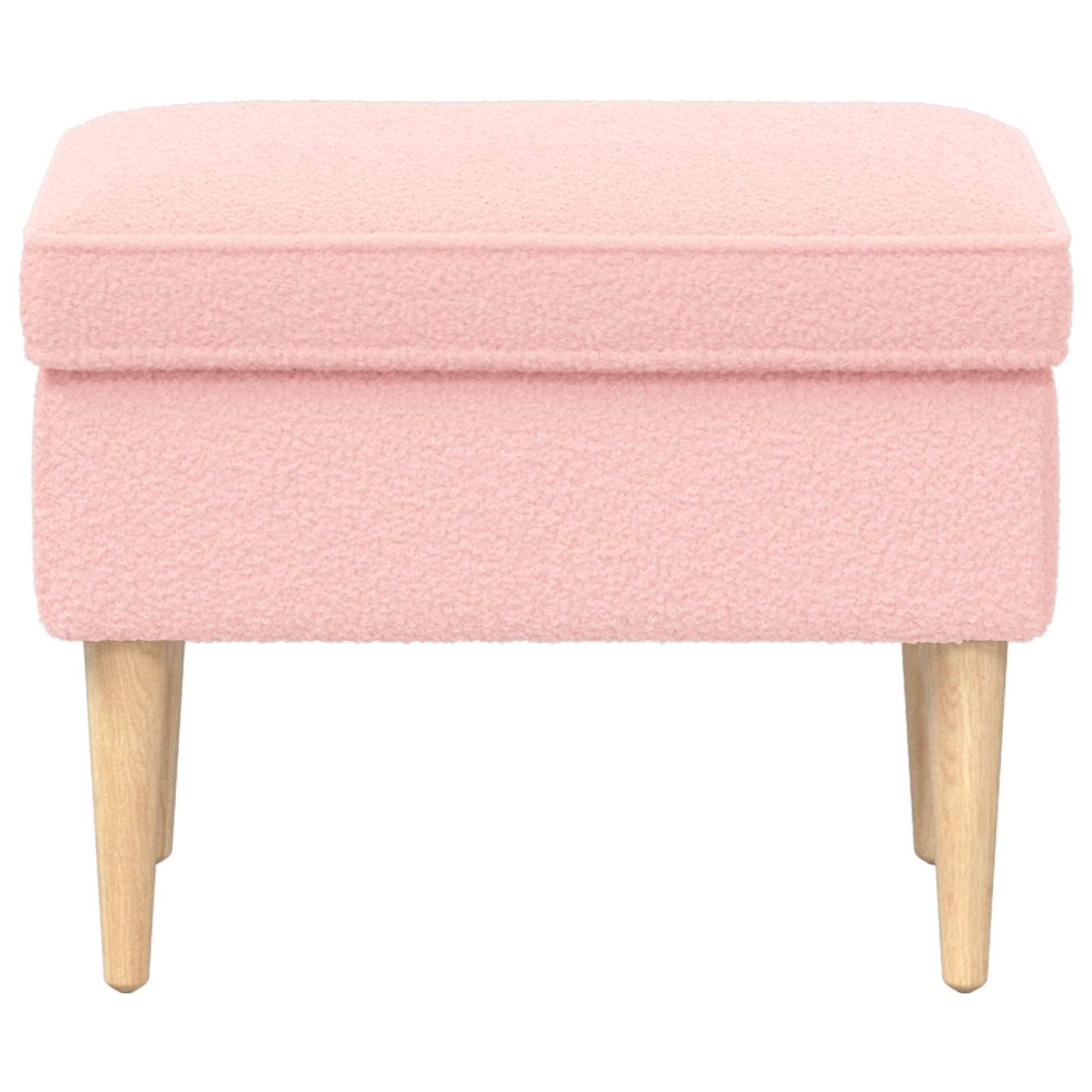 Voetenbank Roze 55 x 35 x 41 cm Bouclé – afbeelding 3
