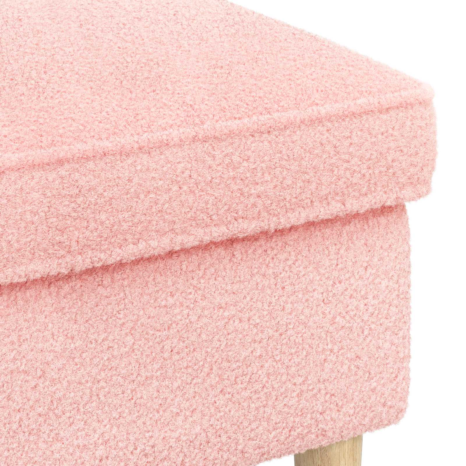 Voetenbank Roze 55 x 35 x 41 cm Bouclé – afbeelding 5