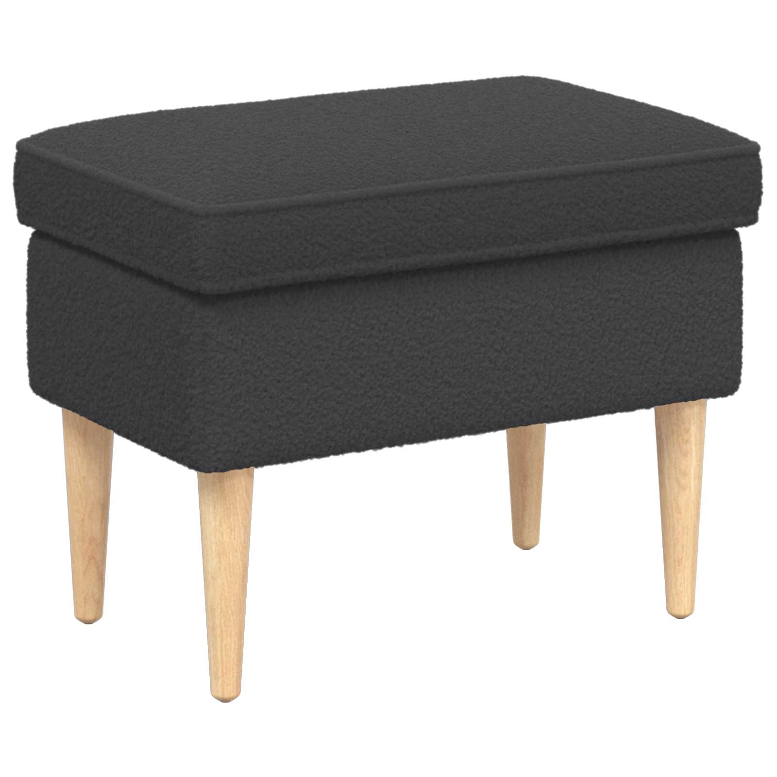 Voetenbank Donkergrijs 55 x 35 x 41 cm Bouclé – afbeelding 2