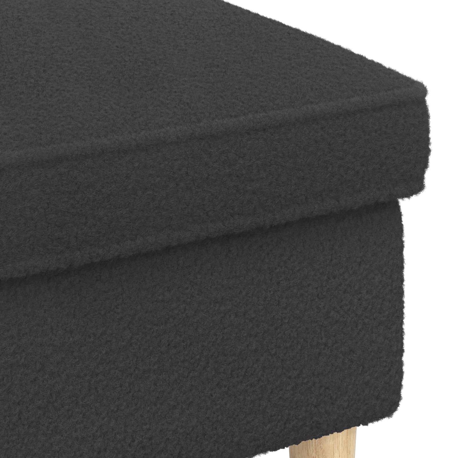 Voetenbank Donkergrijs 55 x 35 x 41 cm Bouclé – afbeelding 5