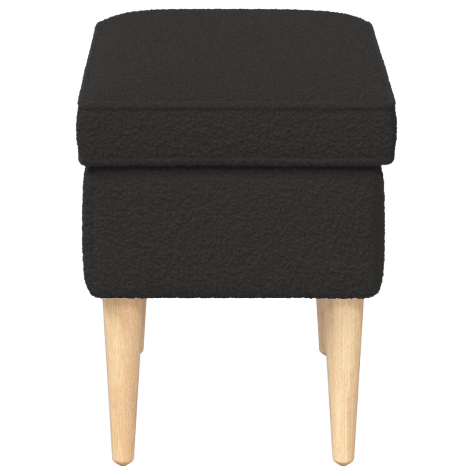 Voetenbank Zwart 55 x 35 x 41 cm Bouclé – afbeelding 4