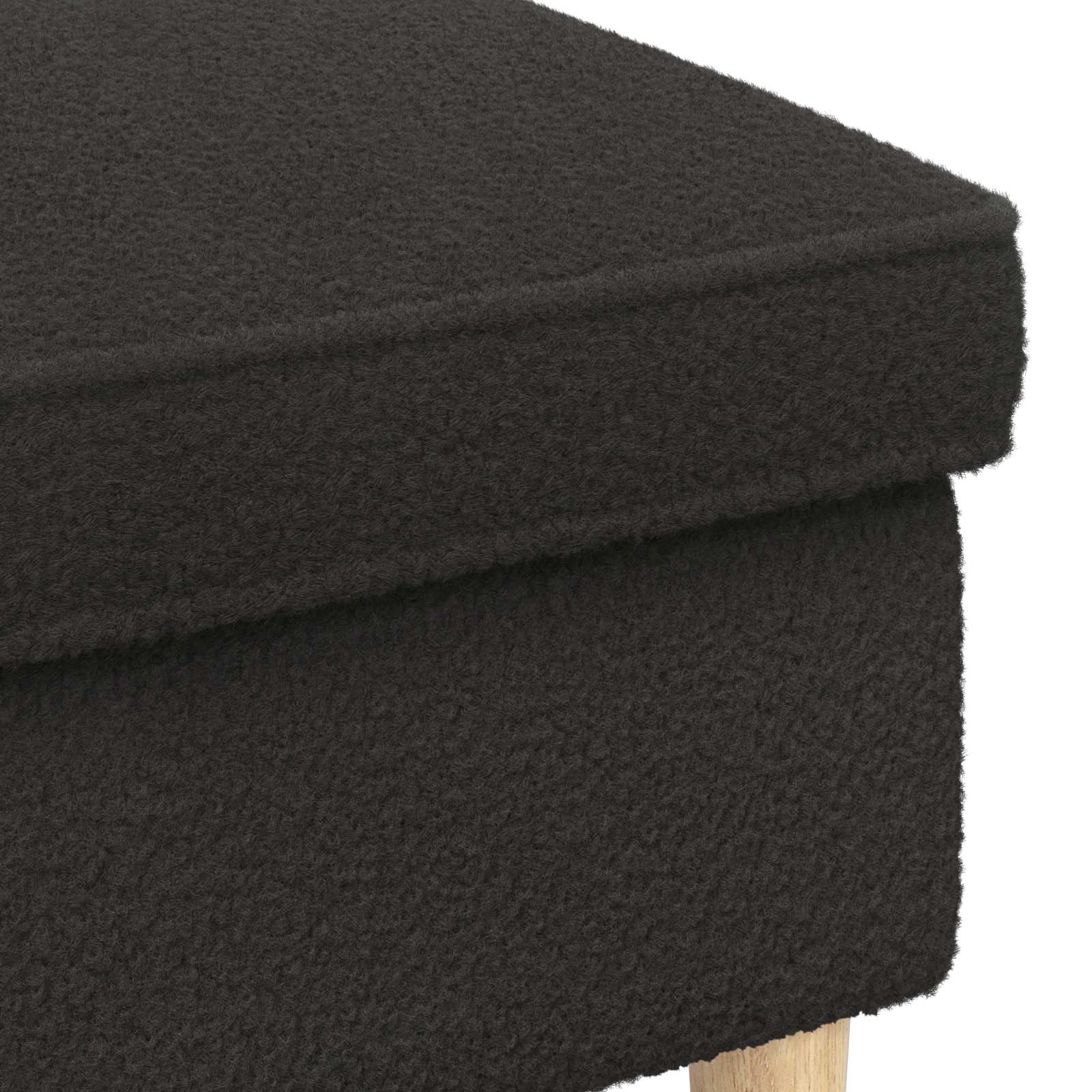 Voetenbank Zwart 55 x 35 x 41 cm Bouclé – afbeelding 5