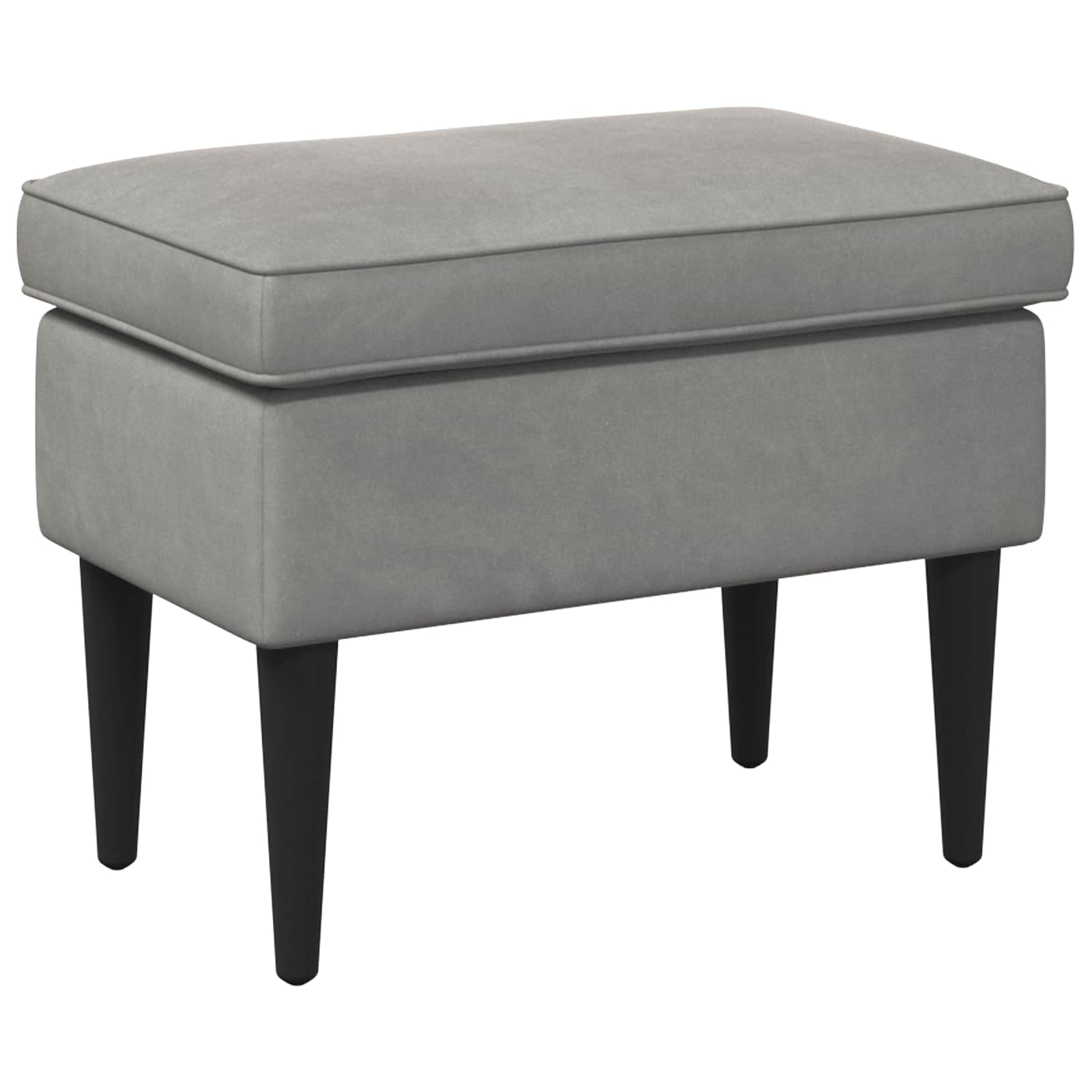 Voetenbank Lichtgrijs 55 x 35 x 41 cm Fluweel – afbeelding 2