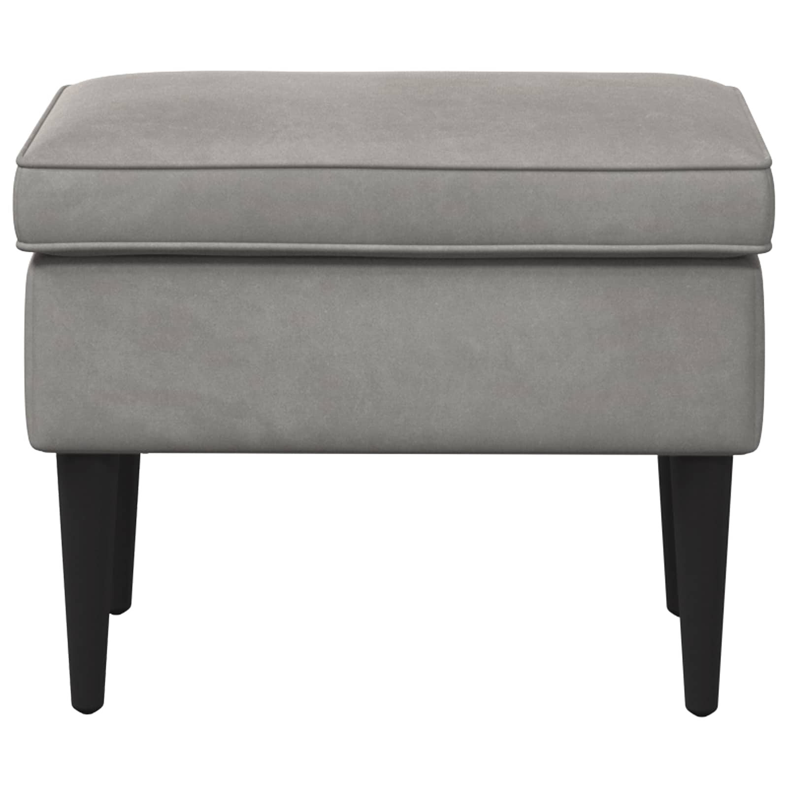 Voetenbank Lichtgrijs 55 x 35 x 41 cm Fluweel – afbeelding 3