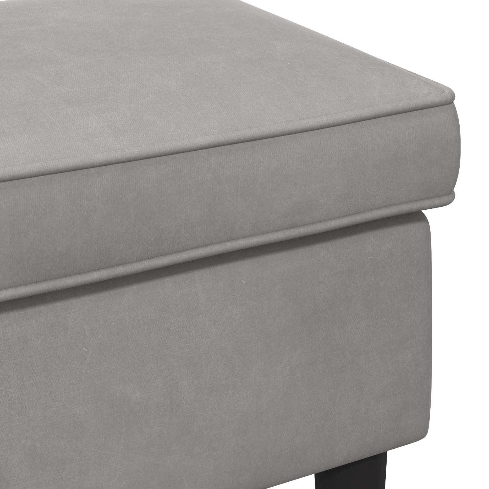 Voetenbank Lichtgrijs 55 x 35 x 41 cm Fluweel – afbeelding 5