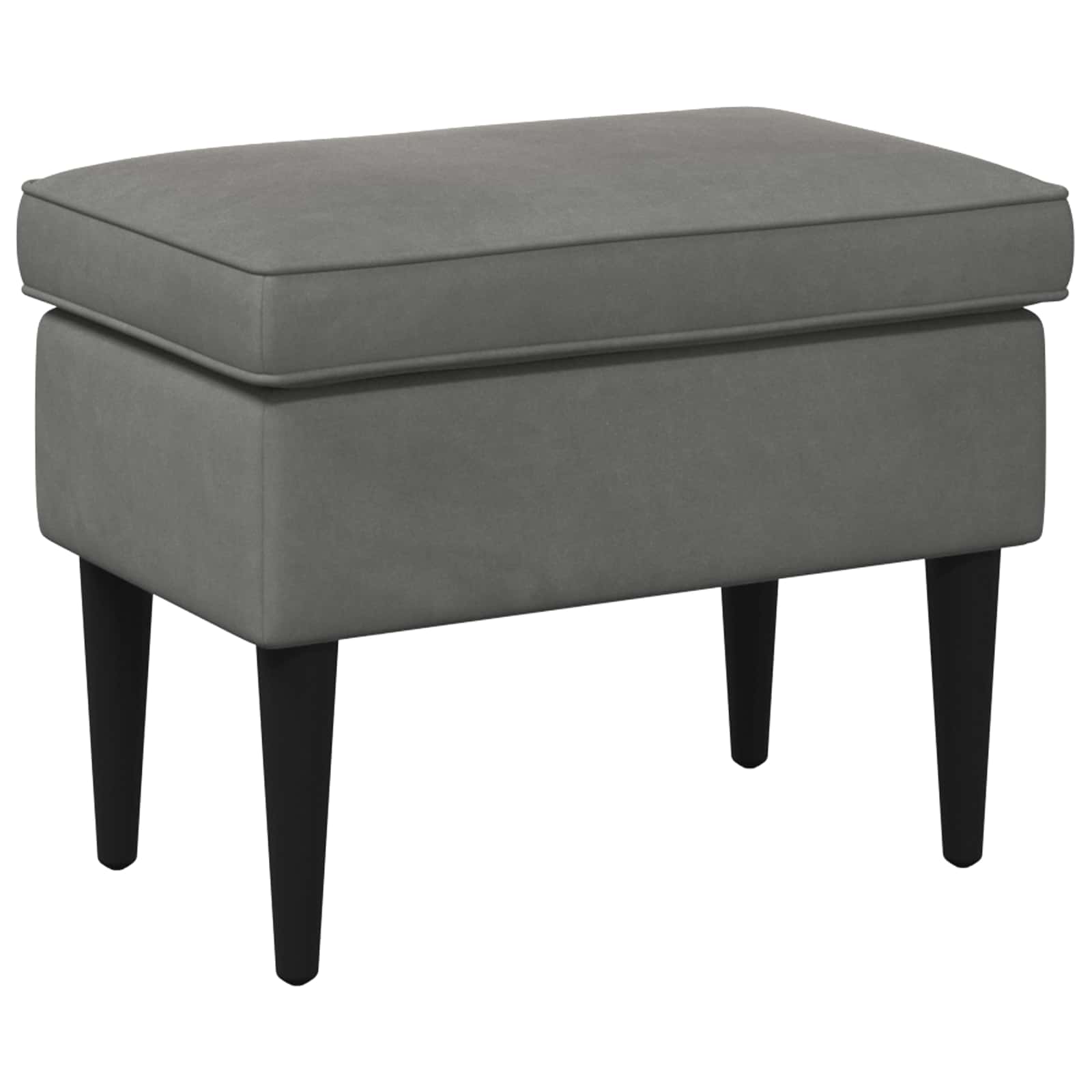 Voetenbank Donkergrijs 55 x 35 x 41 cm Fluweel – afbeelding 2