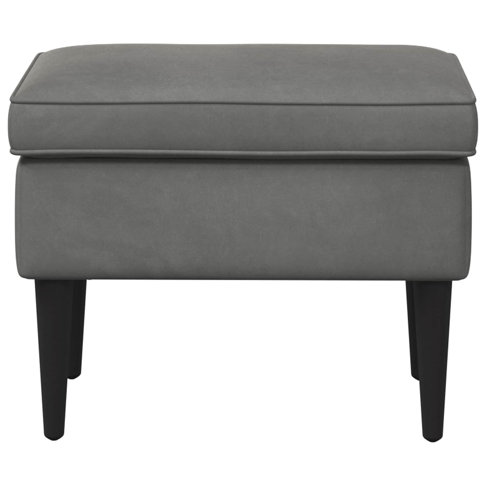Voetenbank Donkergrijs 55 x 35 x 41 cm Fluweel – afbeelding 3